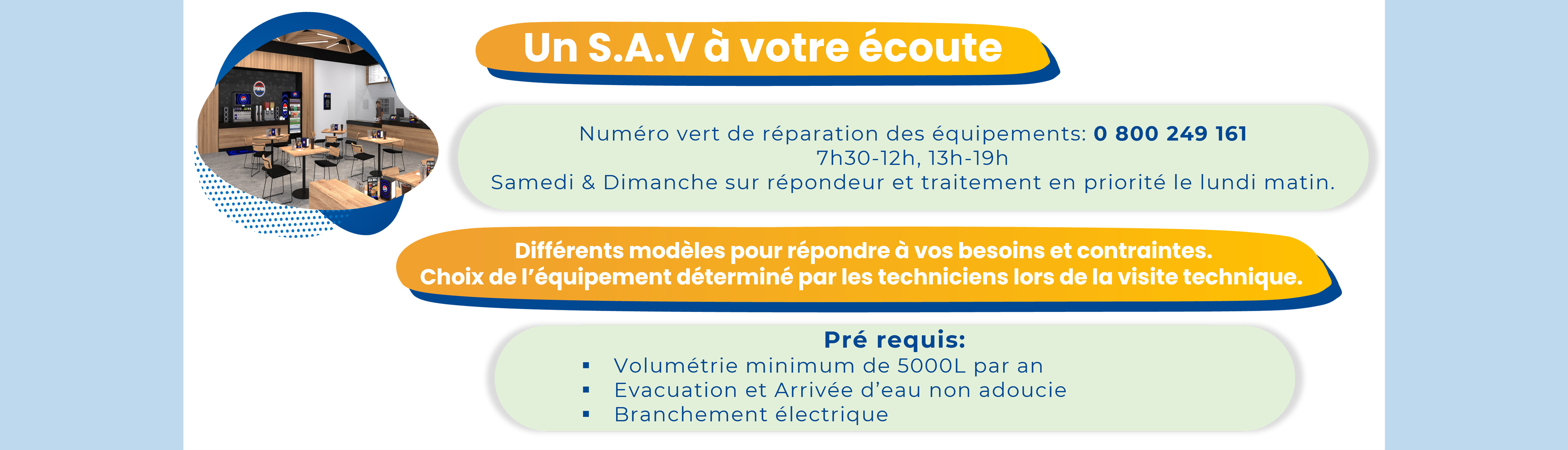 Numéro vert de réparation des vitrines: 0 800 249 161 7h30-12h, 13h-19h Samedi & Dimanche sur répondeur et traitement en priorité le lundi matin.